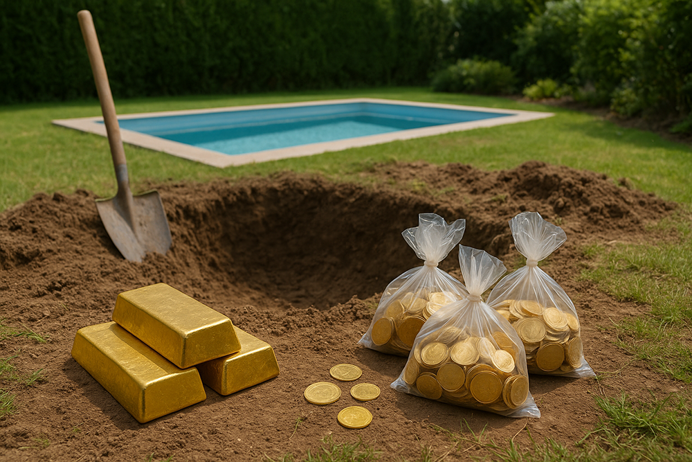 Havuz hayali servete dönüştü : Altın külçe ve sikke buldu